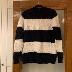 J. CREW COLLECTION CASHMERE AND MOHAIR OVERSIZED STRIPED SWEATER